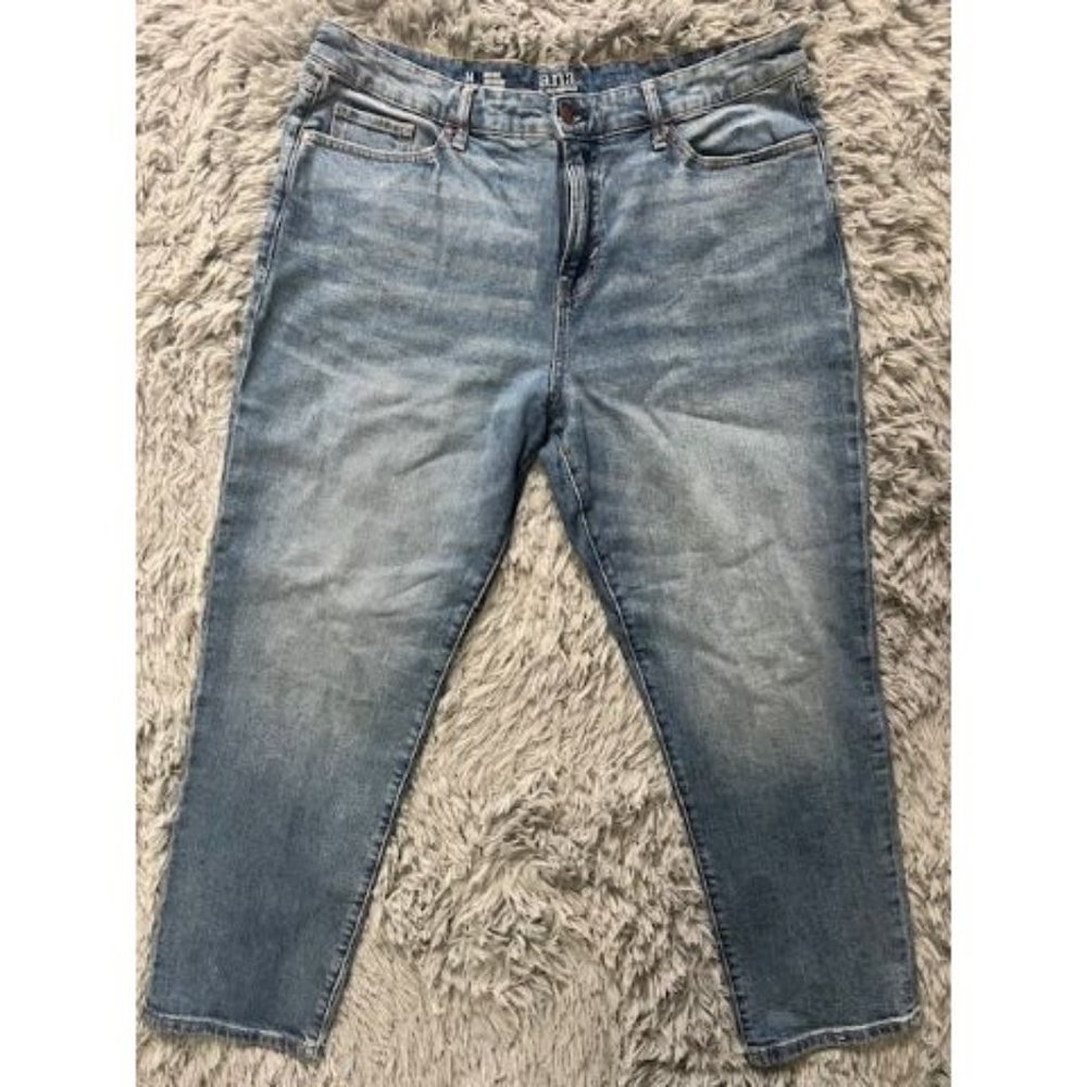 Ana Mid Rise Boyfriend Style Ladies Denim Blue Jeans Size 14